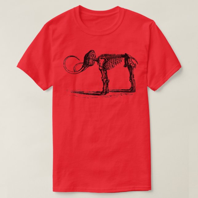 Mammoth Fossil , Wooly Mammoth Skeleton Mastodon  T Shirt (Design framsida)