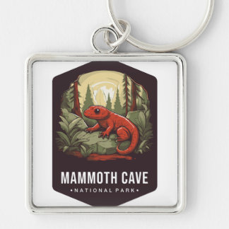 MAMMOTH GROTTER NATIONALPARK FYRKANTIG SILVERFÄRGAD NYCKELRING