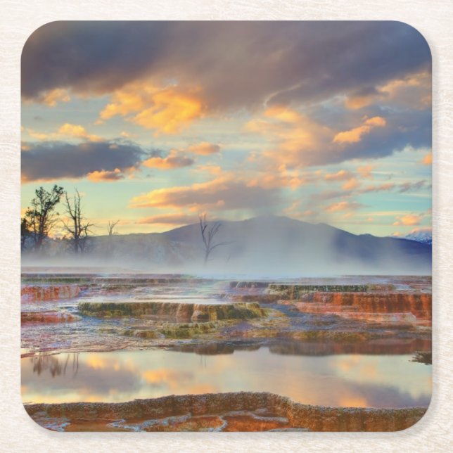 Mammoth Hot Springs Underlägg Papper Kvadrat (Framsidan)