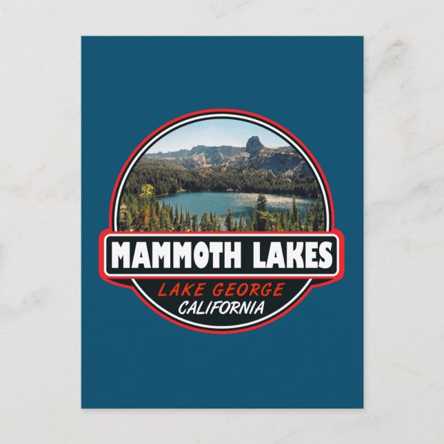 Mammoth Lakes Kalifornien Resa Konst Emblem Vykort (Framsida)