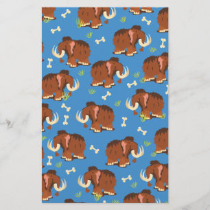 Mammoth Mönster söt tecknad. Brevpapper