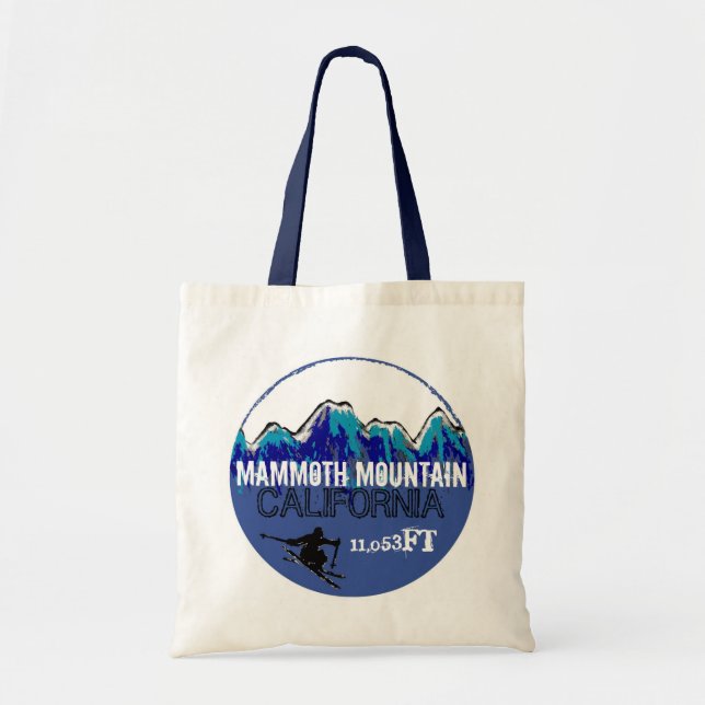 Mammoth Mountain California Blue ski Art bag Tygkasse (Framsidan)