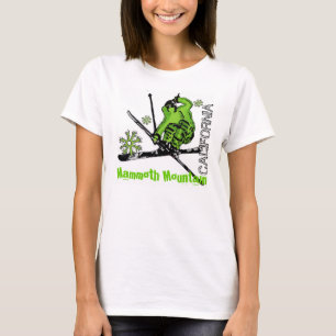 Mammoth Mountain California dam grönt skidT T-shirt