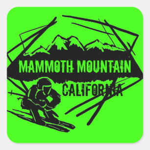Mammoth Mountain California-klistermärken Fyrkantigt Klistermärke