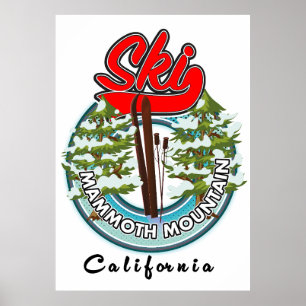Mammoth Mountain California ski logotyp Poster