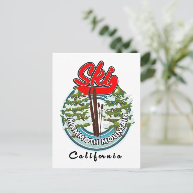 Mammoth Mountain California ski logotyp Vykort (Stående Fram)