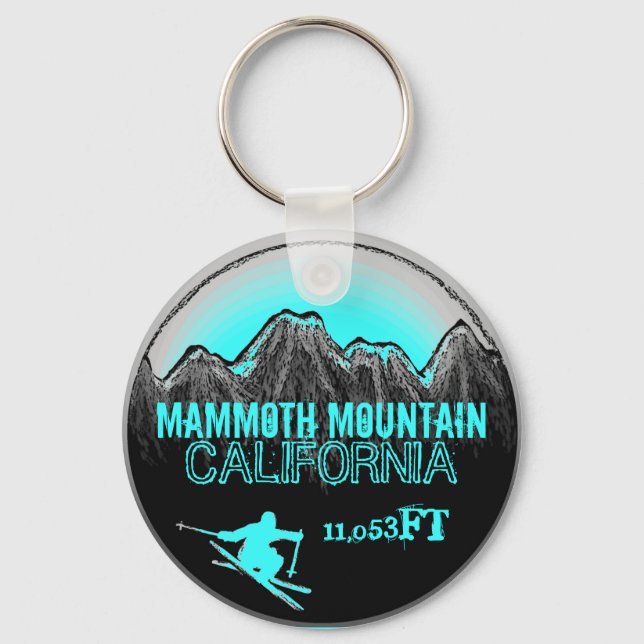 Mammoth Mountain California ski teal-nyckelkedja Nyckelring (Framsida)