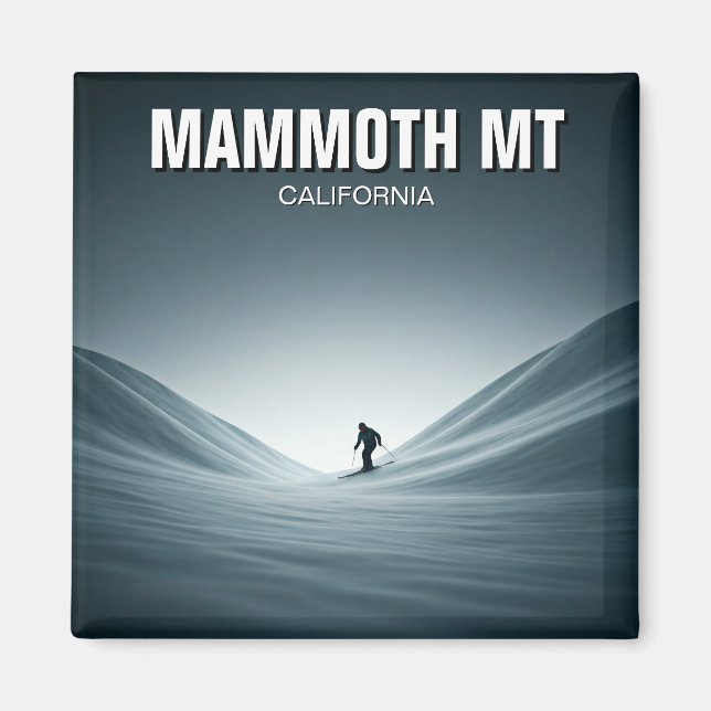 Mammoth Mountain California Skiing Skier Travel Magnet (Framsidan)