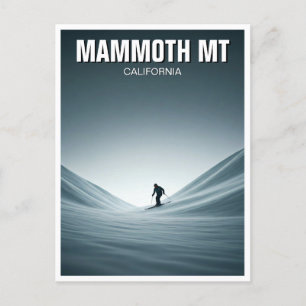 Mammoth Mountain California Skiing Skier Travel Vykort