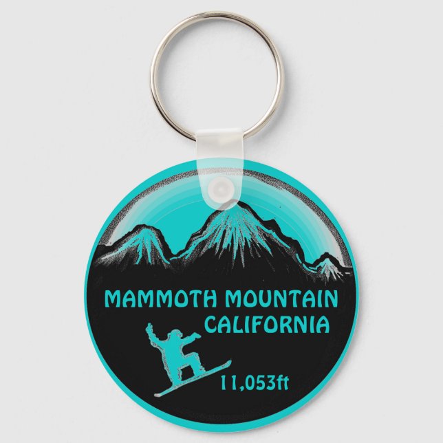 Mammoth Mountain California snowboard art keychain Nyckelring (Framsida)