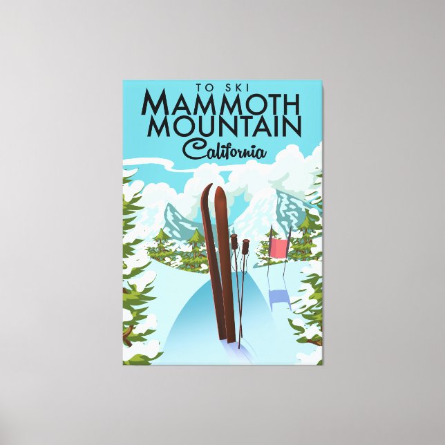 Mammoth Mountain California till ski Canvastryck (Framsida)