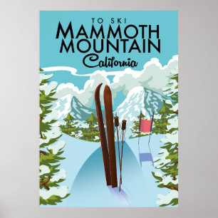 Mammoth Mountain California till ski Poster
