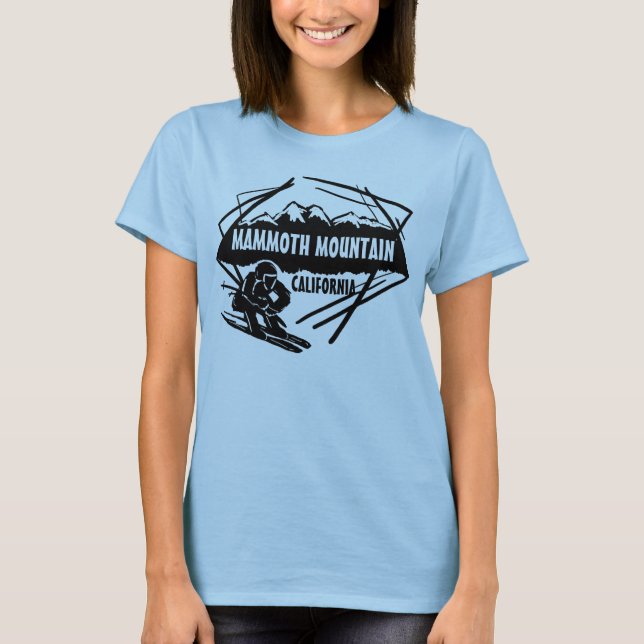 Mammoth Mountain dam logotyp  art svart te Tee (Framsida)