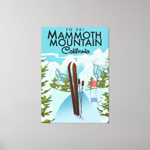 Mammoth Mountain Kalifornien att åka skidor Canvastryck