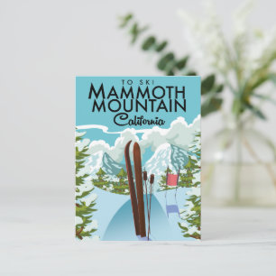 Mammoth Mountain Kalifornien att åka skidor Vykort