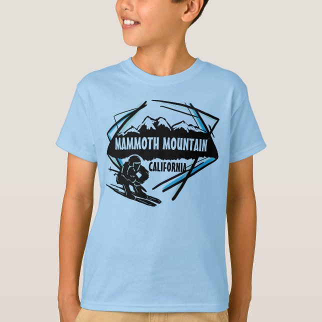 Mammoth Mountain Kalifornien blått skidar T-shirt (Framsida)