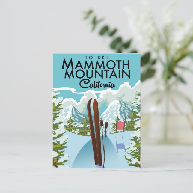 Mammoth Mountain Kalifornien för att åka skidor Vykort (Stående Fram)