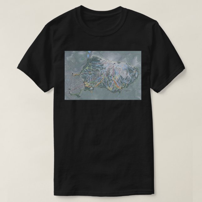 Mammoth Mountain Resort Trail Karta T Shirt (Design framsida)