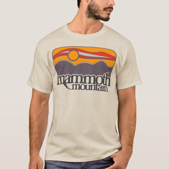 Mammoth Mountain Retro 70s/80s Stil Sunset T Shirt (Framsida)