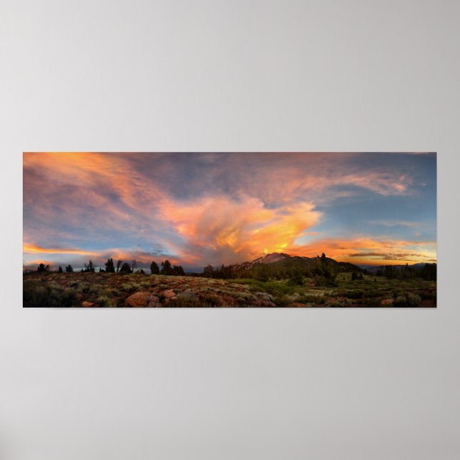 Mammoth Mountain Sunset från toppmötet i Minaret Poster (Framsidan)