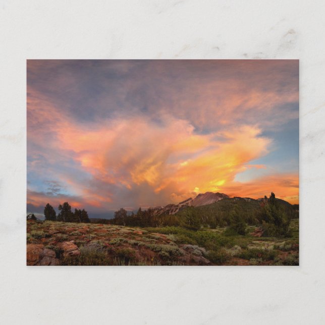 Mammoth Mountain Sunset från toppmötet i Minaret Vykort (Framsida)