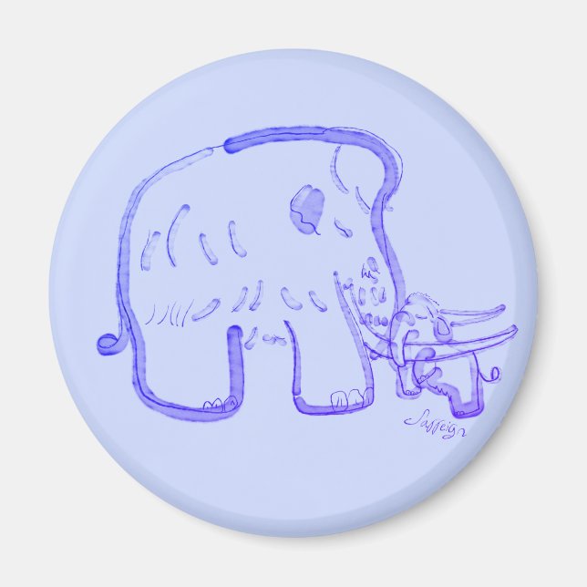 Mammoth och calf magnet (Framsidan)