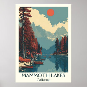 Mammoth Sjöar California Art Print Mountain Sjö Poster