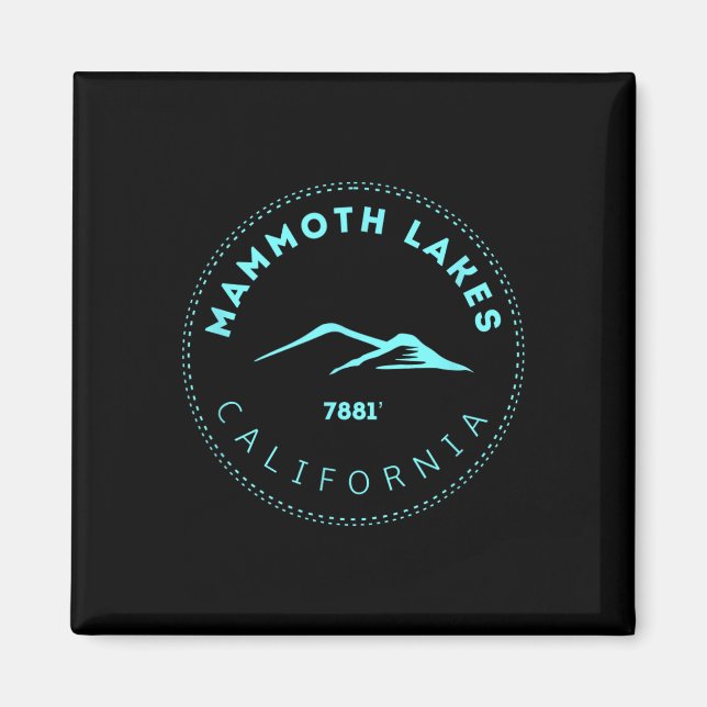 Mammoth Sjöar California Mountain Town - Elevated Magnet (Framsidan)