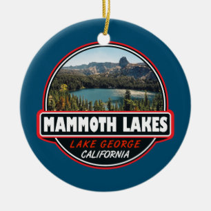 Mammoth Sjöar California Travel Art Emblem Julgransprydnad Keramik