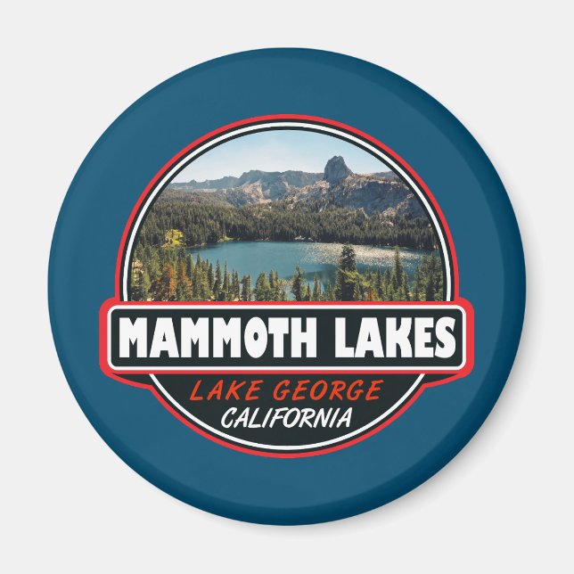 Mammoth Sjöar California Travel Art Emblem Magnet (Framsidan)