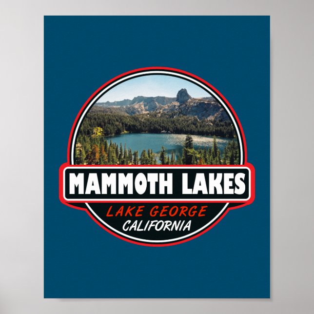 Mammoth Sjöar California Travel Art Emblem Poster (Framsidan)