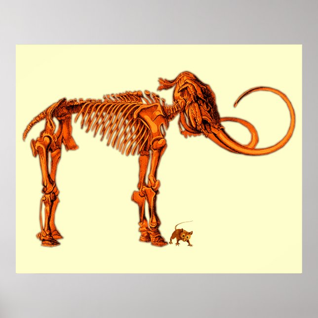 Mammoth Skeleton och Mouse Poster (Framsidan)