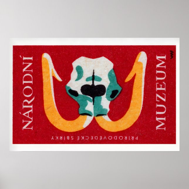 Mammoth Skull - Matchbox Print - Czech Wall Art Poster (Framsidan)