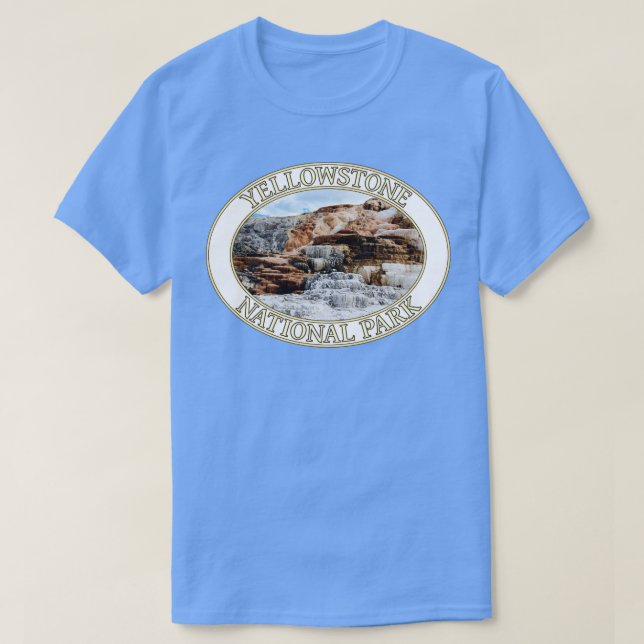 Mammoth Vår i Yellowstone nationalpark i Wy T Shirt (Design framsida)
