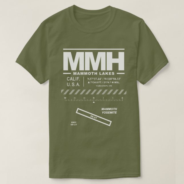 Mammoth Yosemite Airport MMH T-Shirt (Design framsida)
