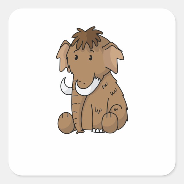 Mammut ganz lieb fyrkantigt klistermärke (Framsida)