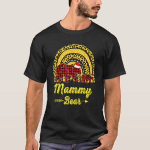 Mammy Bear Jul Rainbow Leopard Familj Kristus T Shirt