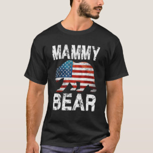 Mammy Bear Patriotic Flagga Matching Family 4:e av T Shirt