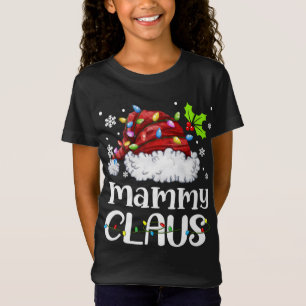 Mammy Claus Santa Hat Julafton-familjen med jullju T Shirt