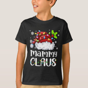 Mammy Claus Santa Hat Julafton-familjen med jullju T Shirt