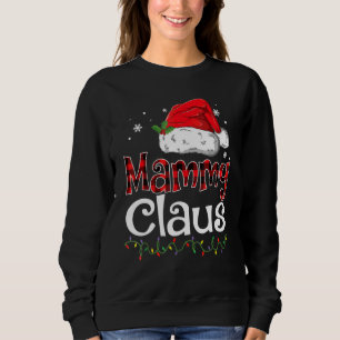 Mammy Claus Santa Hatt Röd Rutig Buffalo Jul  T Shirt