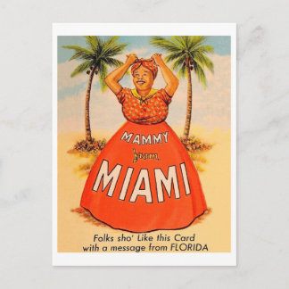 Mammy från Miami, lustig vintage Vykort