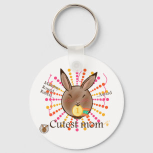 Mammy Round Rabbit-Cutest mamma-priskvitton Nyckelring