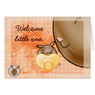 Mammy Round Rabbit-little one Hälsningskort