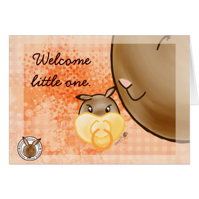 Mammy Round Rabbit-little one Hälsningskort (Framsidan Horizontal)