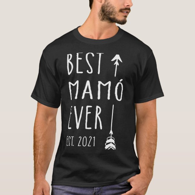 Mamo Ever Est 2021 New Irish Grandma Baby Announce T Shirt (Framsida)