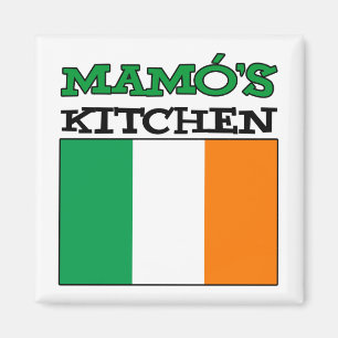 Mamo's Kitchen with Flagga of Ireland Magnet