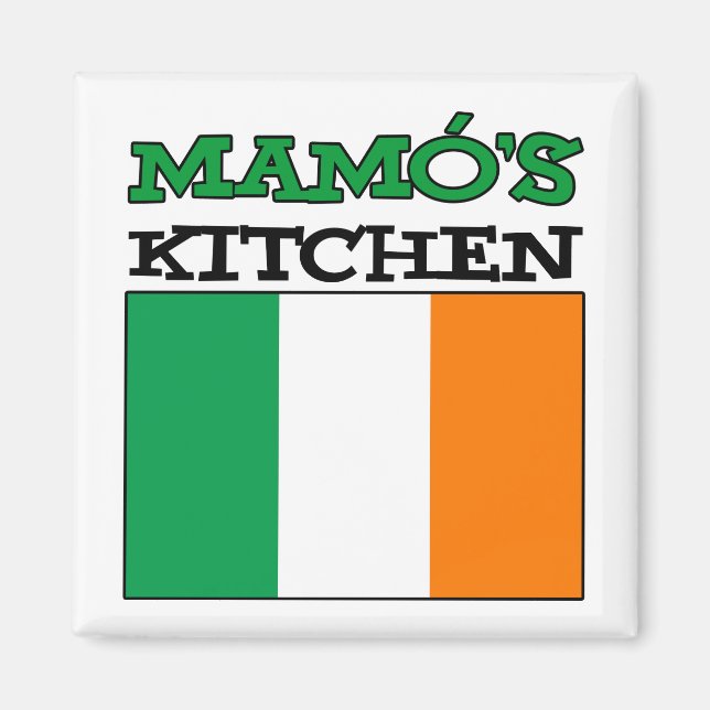 Mamo's Kitchen with Flagga of Ireland Magnet (Framsidan)
