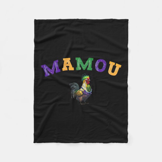 Mamou Mardi Gras Chicken Fleecefilt (Framsidan)