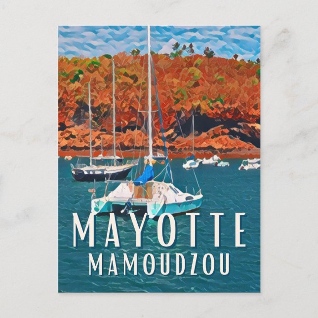 Mamoudzou Photo Vintage  Vykort (Framsida)